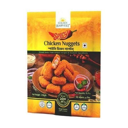 গোল্ডেন হার্ভেস্ট চিকেন নাগেটস ২৫০ গ্রাম